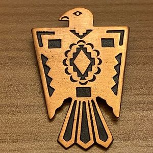 Vintage bell trading Post, copper, thunderhead brooch